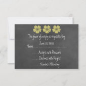 Wilde gele rozen Chalkboard RSVP-kaarten RSVP Kaartje (Voorkant)
