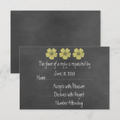 Wilde gele rozen Chalkboard RSVP-kaarten RSVP Kaartje (Voorkant / Achterkant)