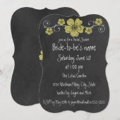 Wilde gele rozen ChalkboardVrijgezellenfeest Kaart (Voorkant / Achterkant)