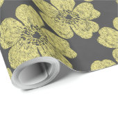 Wilde Gele Rozen Schoolbord Cadeaupapier (Rol Hoek)