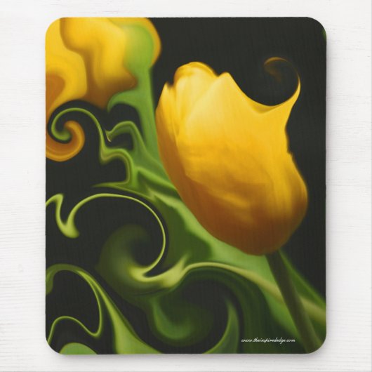 Wilde gele Tulip Natuur Surreale Muismat (Voorkant)
