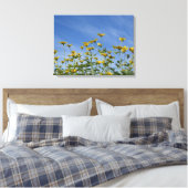 Wilde Gele Zonnebloemen en Blue Sky Canvas Afdruk (Insitu (Slaapkamer))
