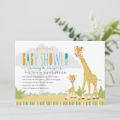 Wilde Giraffe Baby shower uitnodigen Kaart (Staand voorkant)