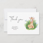 Wilde Giraffe - dank u baby shower Bedankkaart (Voorkant)