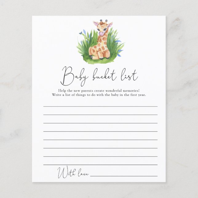 Wilde Giraffe - Emmerlijst voor baby's (Voorkant)