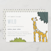 Wilde Giraffe Kind elke zondag uitnodigen Bedankkaart (Voorkant / Achterkant)