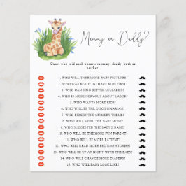 Wilde Giraffe - mama of papa baby shower spel