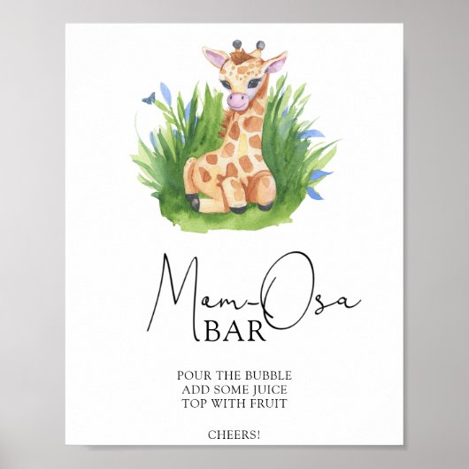 Wilde Giraffe - Mom-osa bar Poster (Voorkant)