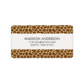 Wilde Giraffe Pattern Animal Print Etiket (Voorkant)