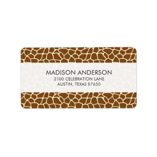 Wilde Giraffe Pattern Animal Print Etiket