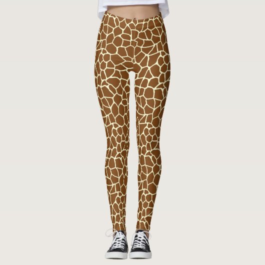 Wilde Giraffe Pattern Animal Print Leggings (Voorkant)
