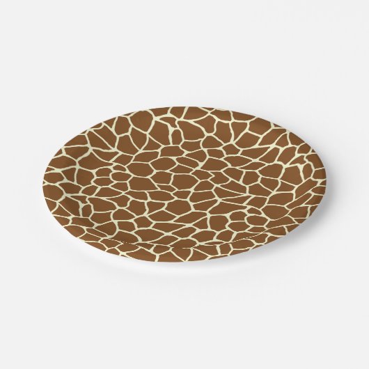 Wilde Giraffe Pattern Animal Print Papieren Bordje (Gekanteld)