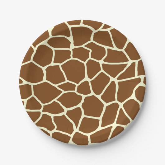 Wilde Giraffe Pattern Animal Print Papieren Bordje (Voorkant)