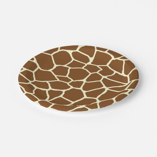 Wilde Giraffe Pattern Animal Print Papieren Bordje (Gekanteld)