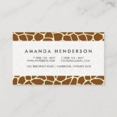 Wilde Giraffe Pattern Animal Print Visitekaartje (Achterkant)