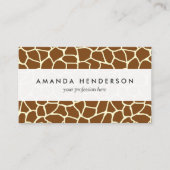 Wilde Giraffe Pattern Animal Print Visitekaartje (Voorkant)