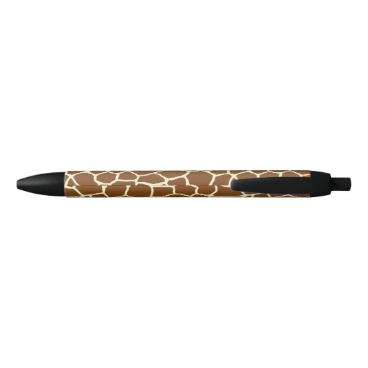 Wilde Giraffe Pattern Animal Print Zwarte Inkt Pen (Achterkant)