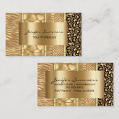 Wilde Giraffe Snake Tiger Zebra Goud Gemengde Prin Visitekaartje (Voorkant / Achterkant)