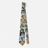 Wilde Giraffe Tiger Lemur Squirrel Rabbit Wilde Stropdas (Voorkant)