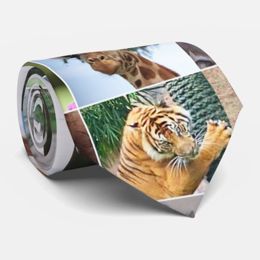 Wilde Giraffe Tiger Lemur Squirrel Rabbit Wilde Stropdas (Opgerold)