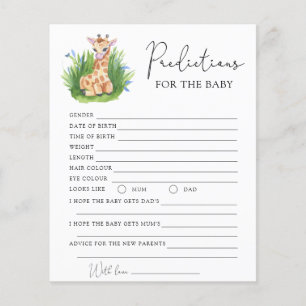 Wilde Giraffe - voorspellingen en wensen voor baby