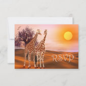 Wilde Giraffe Zoo Theme RSVP-kaart RSVP Kaartje (Voorkant)