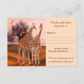 Wilde Giraffe Zoo Theme RSVP-kaart RSVP Kaartje (Achterkant)