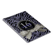 Wilde Girly schittert Paars Gestreept Snoepje 16 Notitieboek (Rechterzijde)