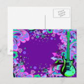 Wilde gitaar (paars) briefkaart (Voorkant / Achterkant)