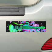 Wilde gitaar (zwart) bumpersticker (Op auto)