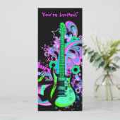 Wilde gitaar (zwart) kaart (Staand voorkant)