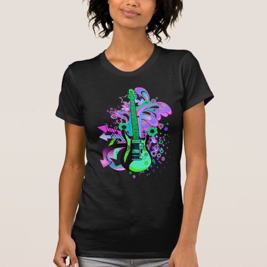 Wilde gitaar (zwart) t-shirt (Voorkant)