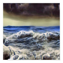 Wilde golven op de oceaan - Poster