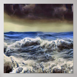Wilde golven op de oceaan - Poster