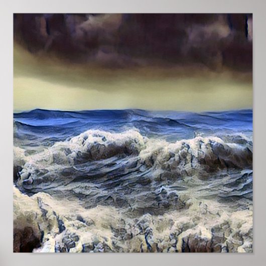 Wilde golven op de oceaan - Poster (Voorkant)