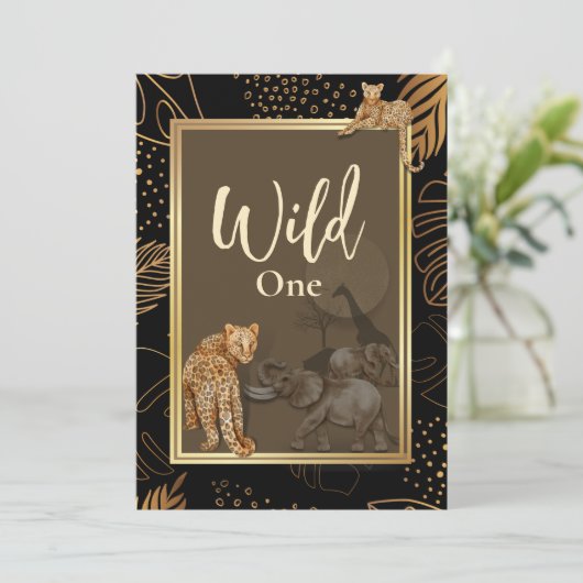 Wilde gouddouche zwarte uitvindingen kaart (Staand voorkant)