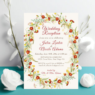Wilde Goudsbloem Bloemen Bruiloftsreceptie Kaart