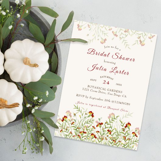 Wilde Goudsbloem Bloemen Gebladerte Bruidsdouche Kaart
