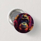 Wilde Graffiti Urban Jungle Gorilla Ronde Button 3,2 Cm (Voorkant /achterkant)