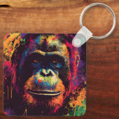 Wilde Graffiti Urban Jungle Gorilla Sleutelhanger (Achterkant)