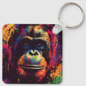 Wilde Graffiti Urban Jungle Gorilla Sleutelhanger (Achterkant)