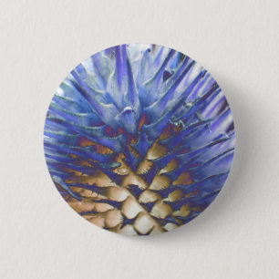 Wilde Gras Blauwe Vlam Knop Ronde Button 5,7 Cm