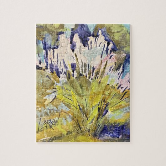 Wilde Graspluimen Schilderij / Kunstenaar Larry Le Legpuzzel (Verticaal)