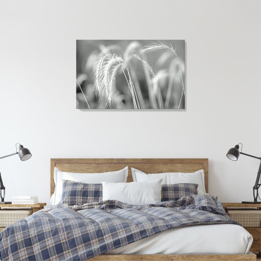 Wilde grassen - zwart en wit canvas afdruk (Insitu (Slaapkamer))