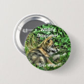 Wilde Grijze Wolf Cub - Ontwerp van dierenliefhebb Ronde Button 5,7 Cm (Voorkant /achterkant)