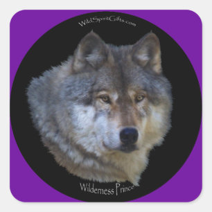 WILDE GRIJZE WOLF STICKERS