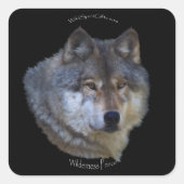 WILDE GRIJZE WOLF STICKERS (Voorkant)