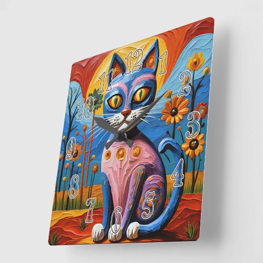 Wilde grillige whiskers vierkante klok (Hoek)