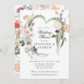 Wilde groene bloemen | Wildflower bruiloft douche Kaart (Voorkant / Achterkant)