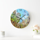Wilde groene Quaker Parrots Wall Clock Grote Klok (Huis)